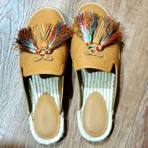NINE WEST Val Espadrille Leather Mule